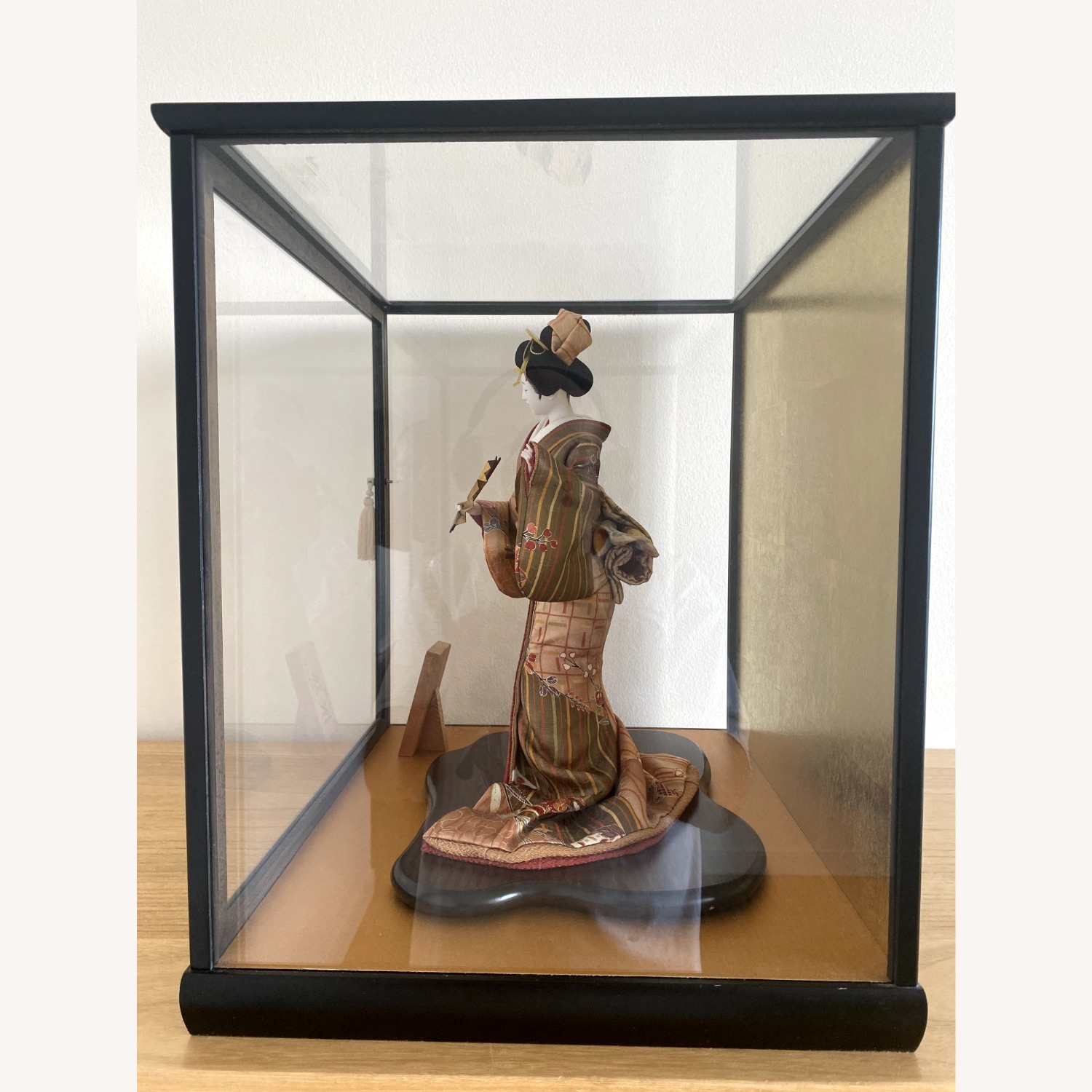 17-inch Tall Japanese Doll in Glass Wooden Box - image-2