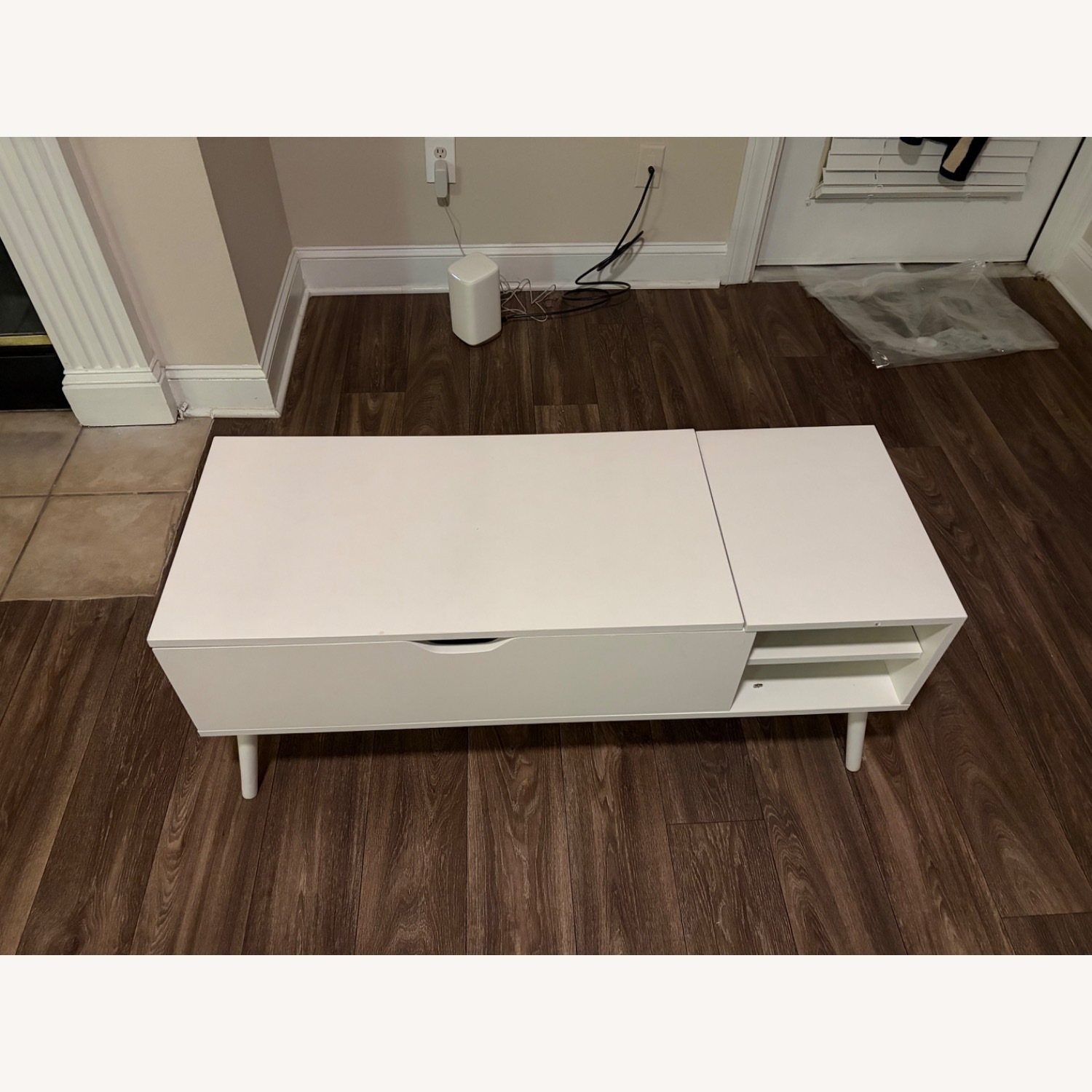Vintage/Antique White Wood Coffee Table - image-1
