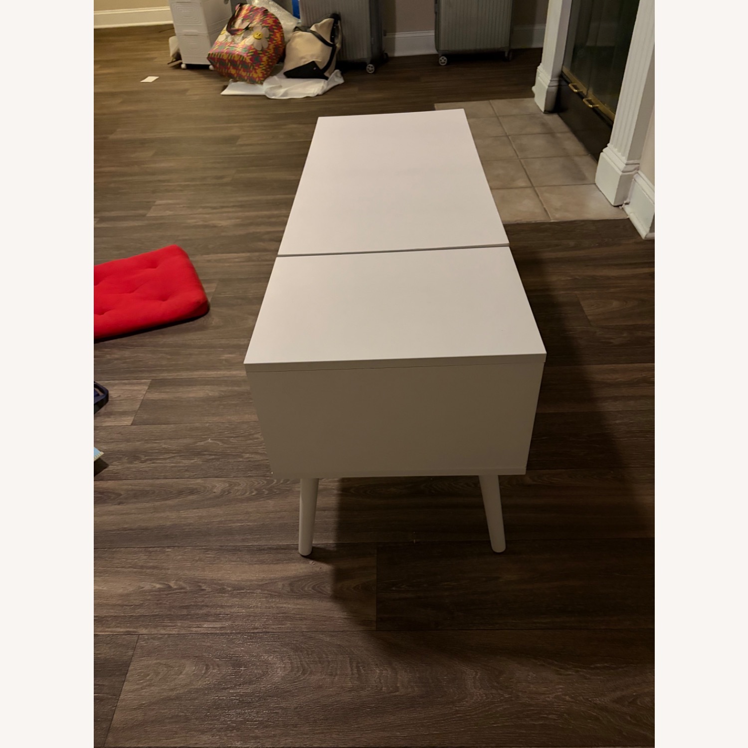 Vintage/Antique White Wood Coffee Table - image-2