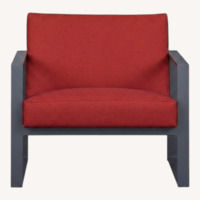 CB2 Specs Red Fabric Armchair