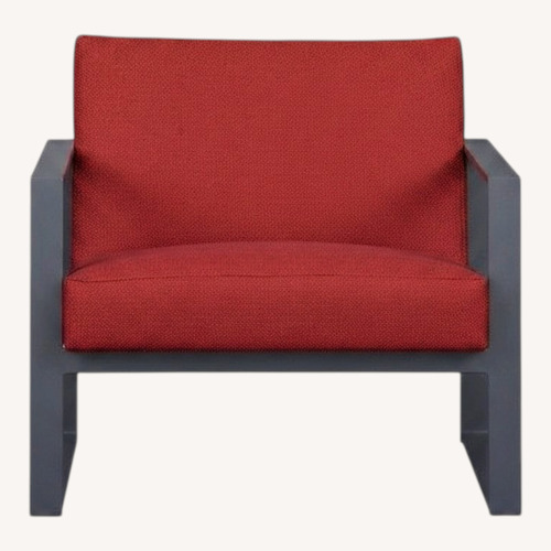 Used CB2 Specs Red Fabric Armchair for sale on AptDeco