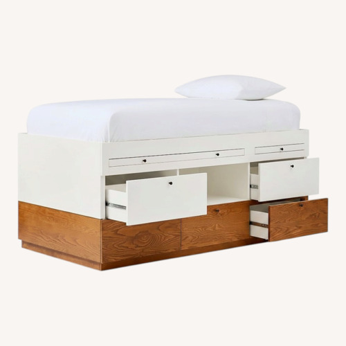 Used Pottery Barn Captain’s Bed White Full Bed for sale on AptDeco