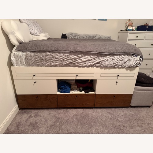 Used Pottery Barn Captain’s Bed White Full Bed for sale on AptDeco