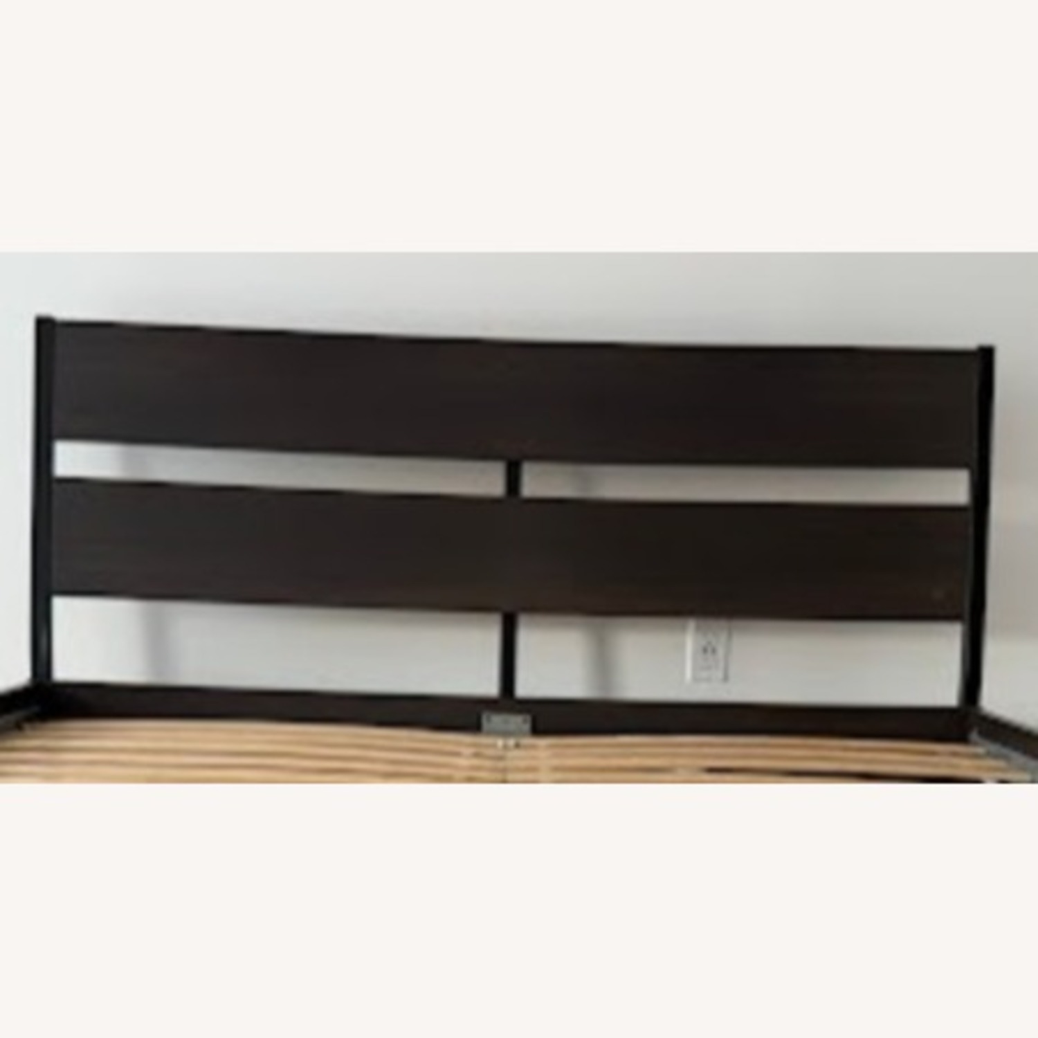 IKEA TRYSIL Dark Brown Wood Queen Bed - image-2