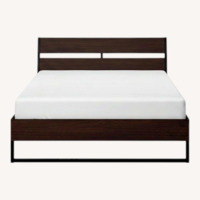 IKEA TRYSIL Dark Brown Wood Queen Bed
