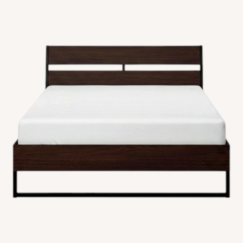 Used IKEA TRYSIL Dark Brown Wood Queen Bed for sale on AptDeco