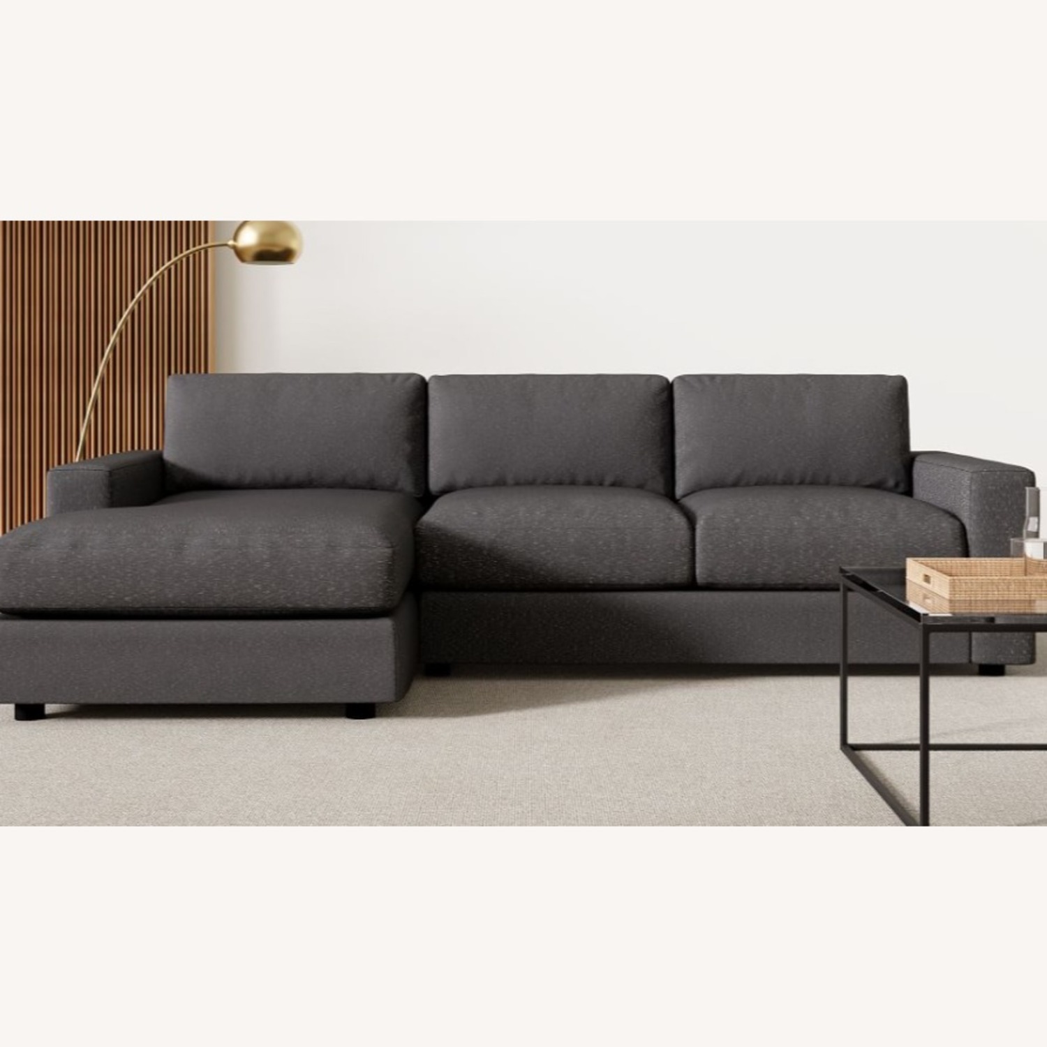 West Elm Urban Light Gray 2 Piece Sectional - image-1