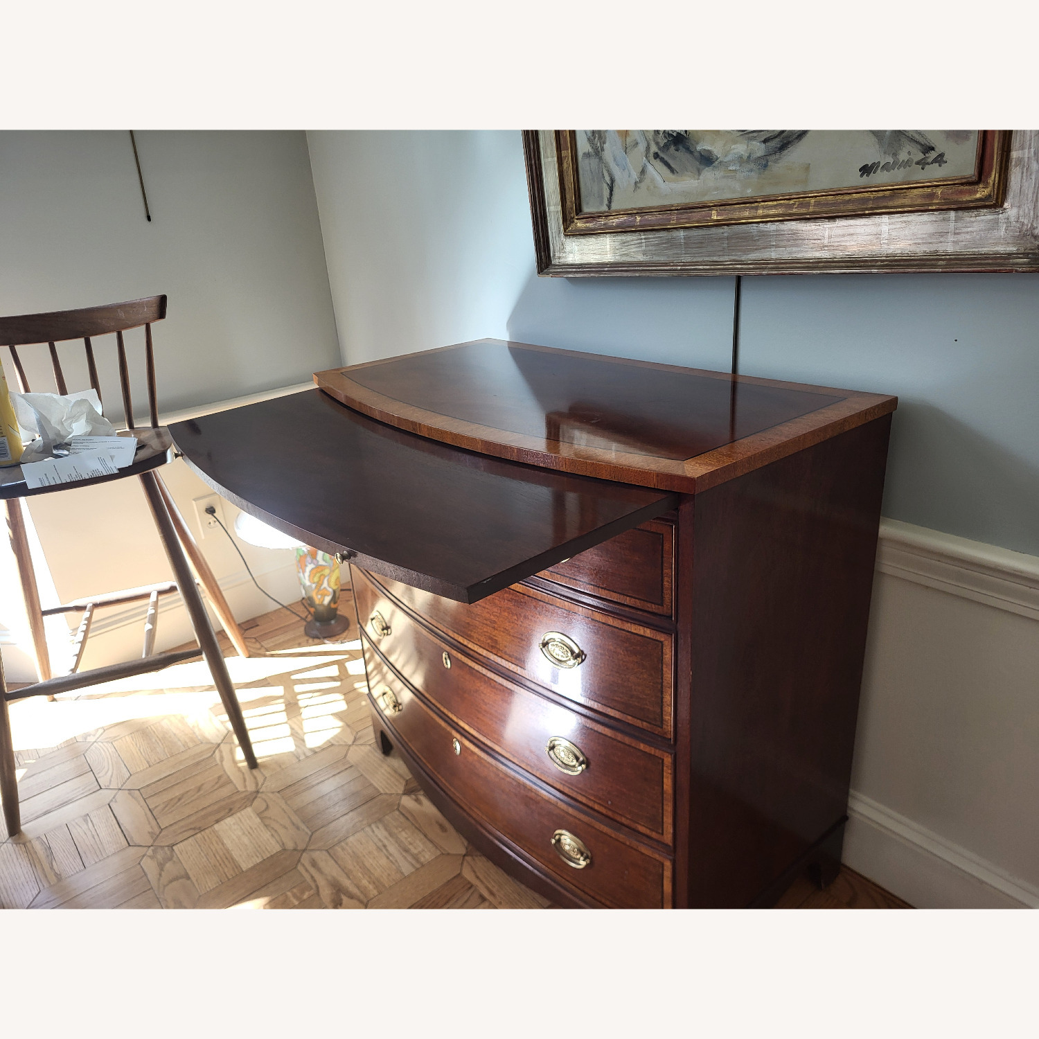 Baker Furniture Bow Front Bachelor Chest Dresser - image-3