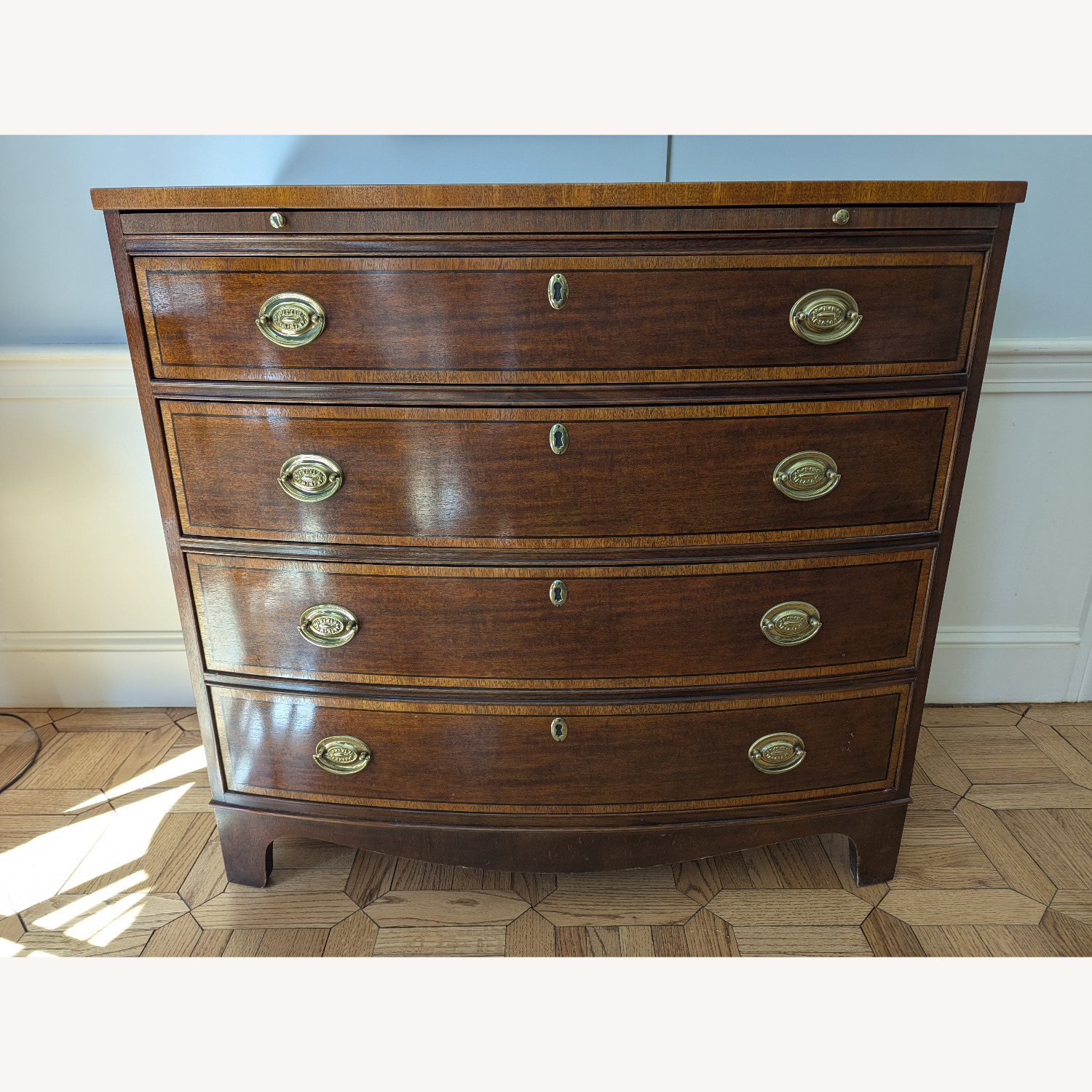 Baker Furniture Bow Front Bachelor Chest Dresser - image-7