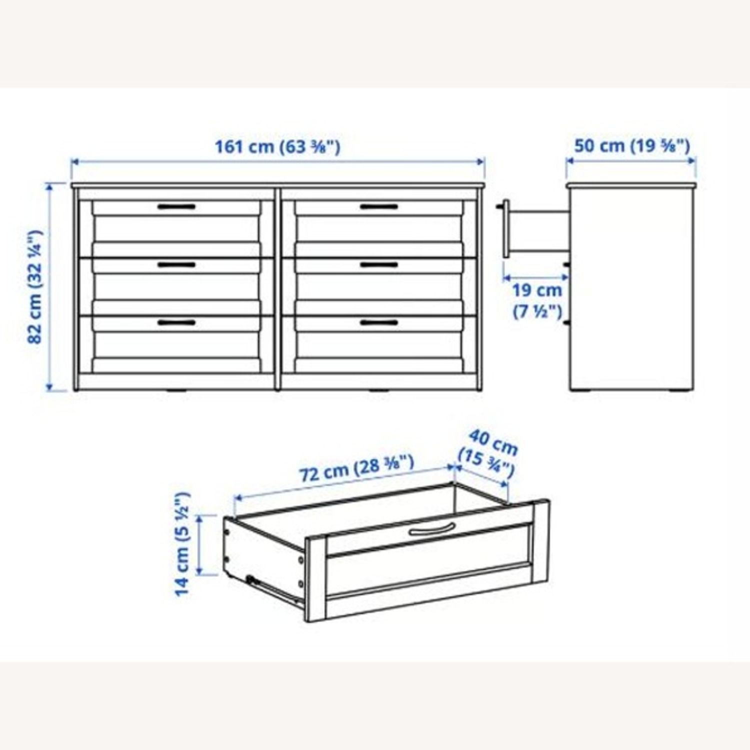 IKEA SONGESAND Dark Brown Dresser - image-3