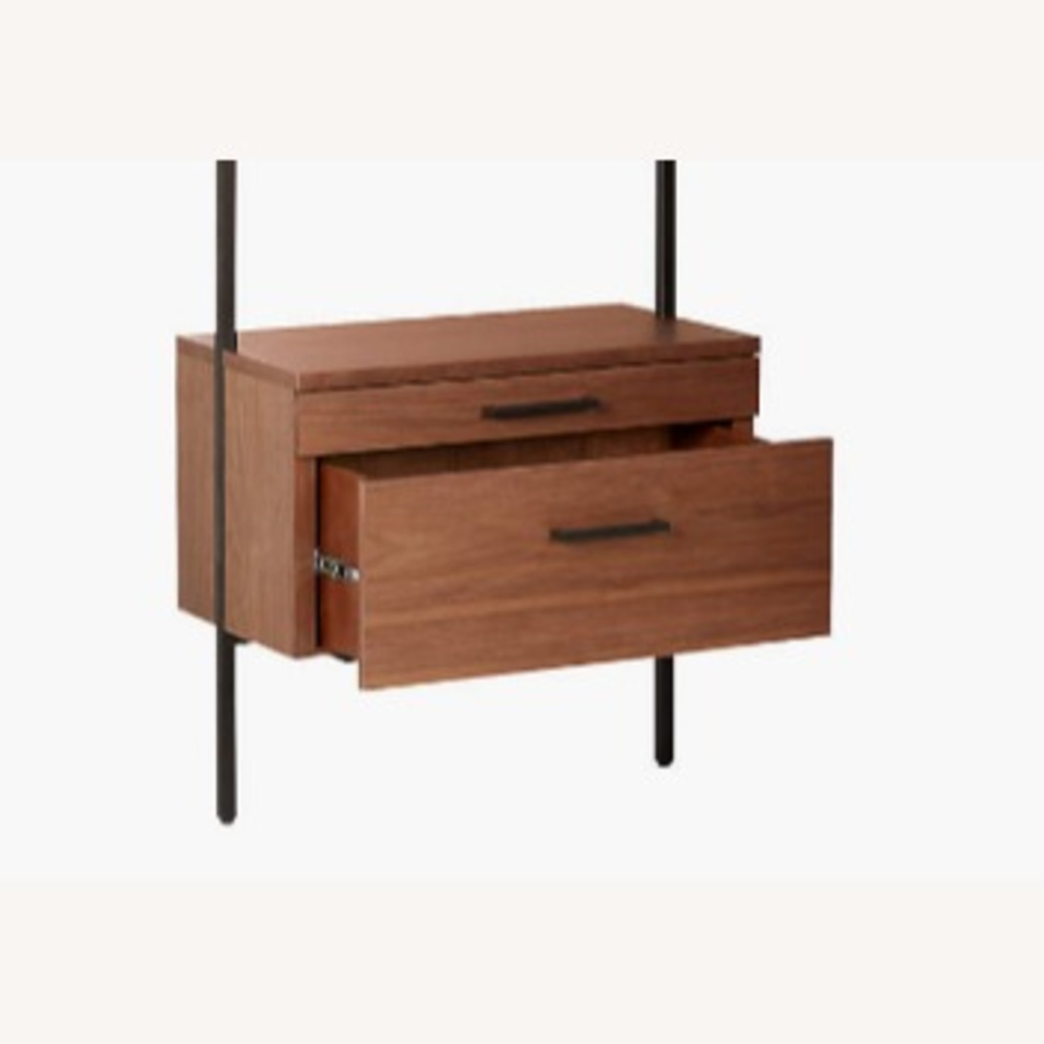 CB2 Helix 96" Walnut Bookcase with 2 Drawers - image-3
