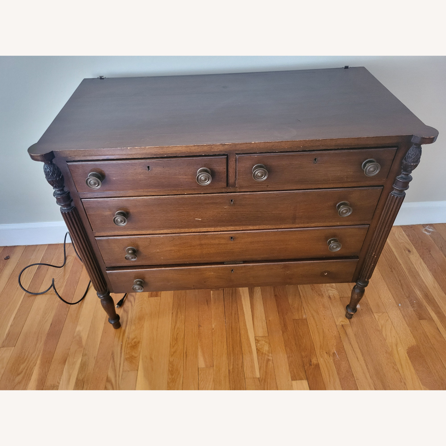 American Sheraton Style Antique Dresser - image-4