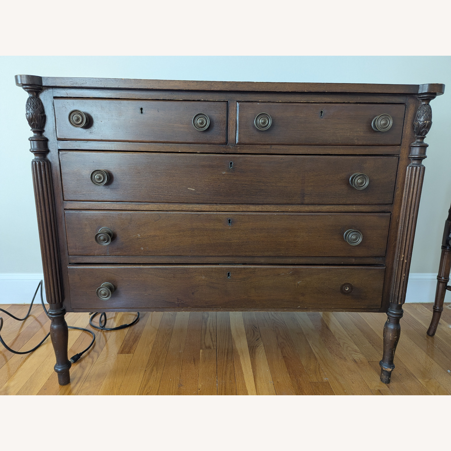 American Sheraton Style Antique Dresser - image-2