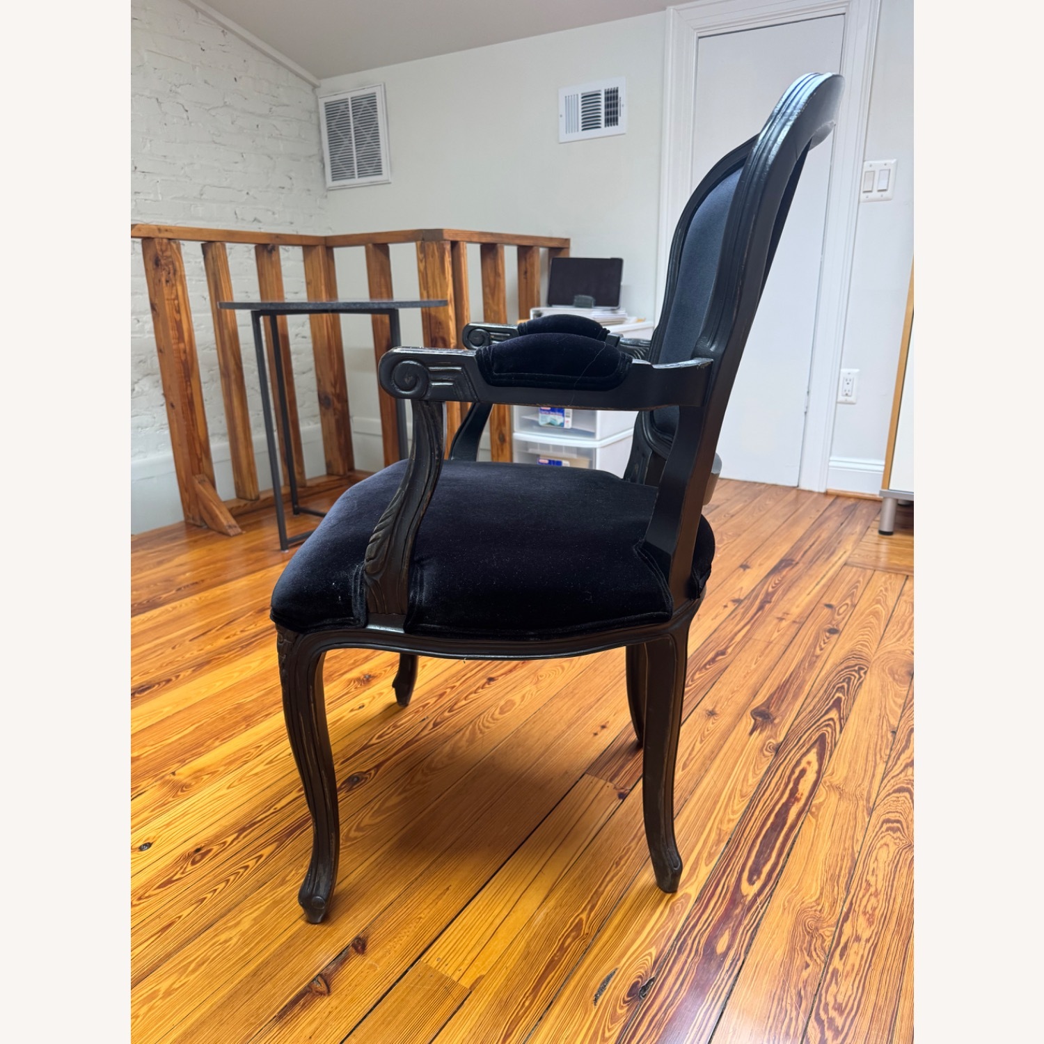 Black Velvet Armchair - image-2