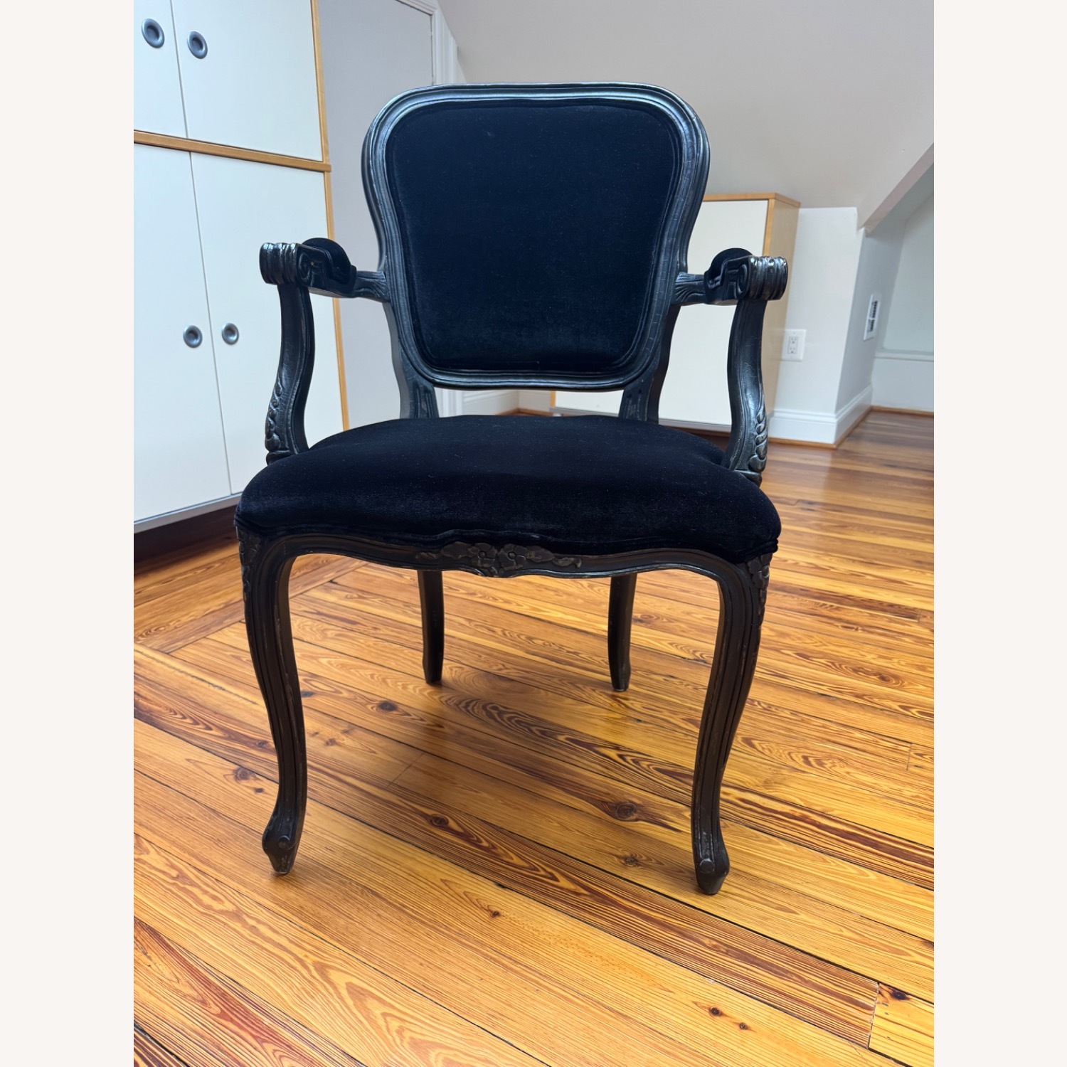 Black Velvet Armchair - image-4