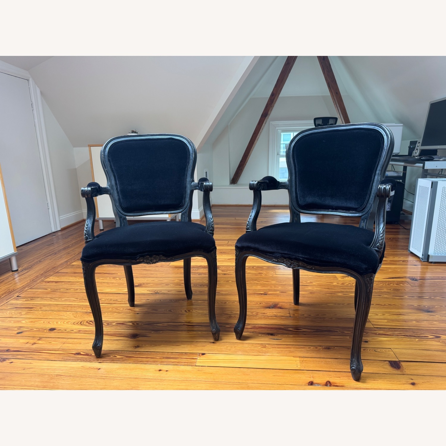 Black Velvet Armchair - image-5