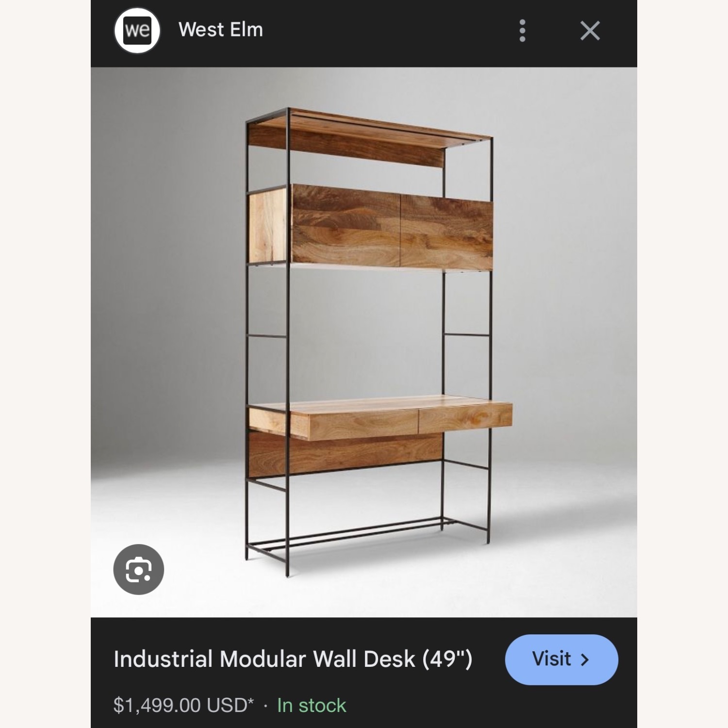 West Elm Industrial Modular Wall Desk (49") - image-3
