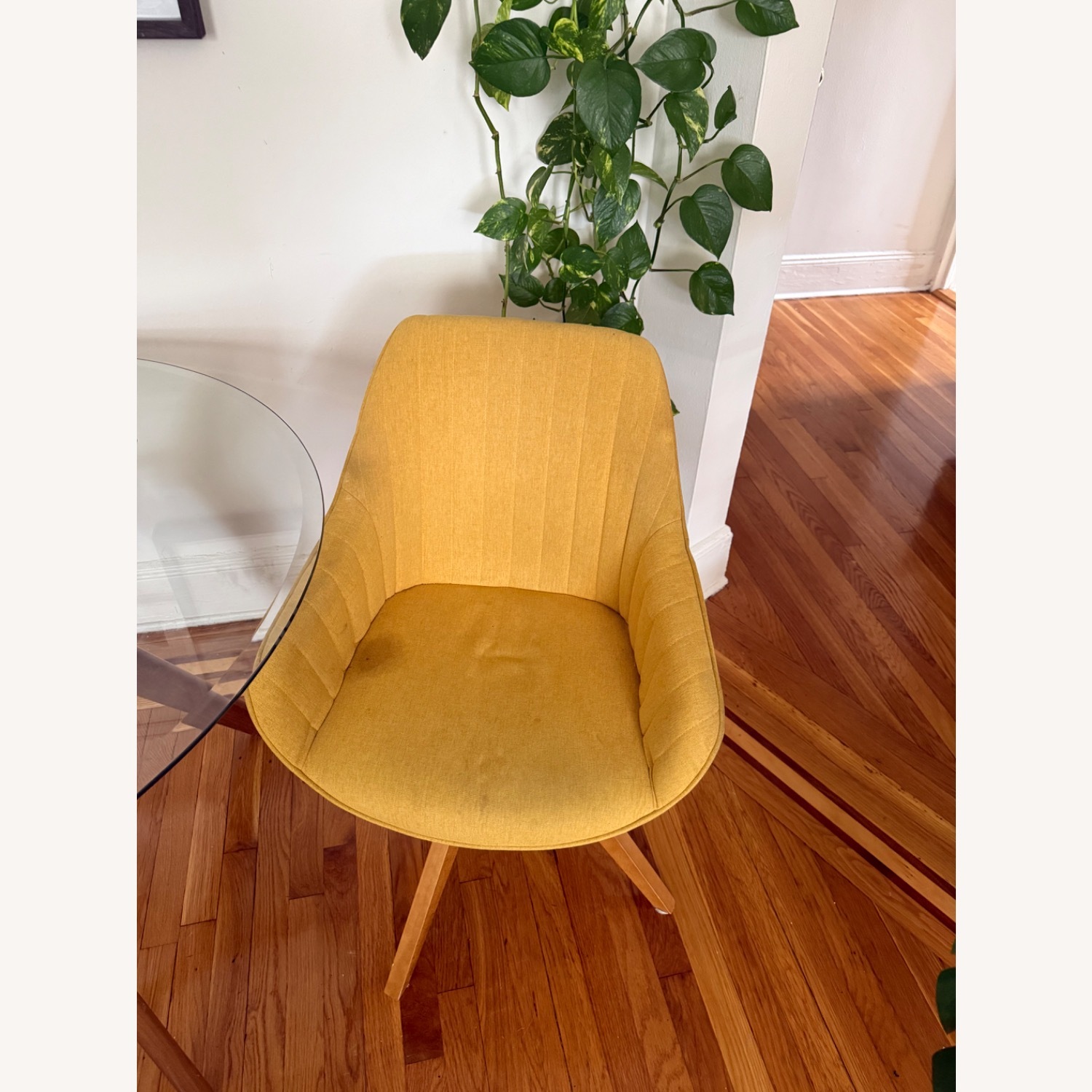 Yellow Fabric Mid Century Dining/Office Chairs - image-2