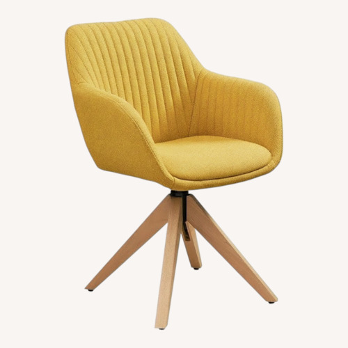 Used Yellow Fabric Mid Century Dining/Office Chairs for sale on AptDeco