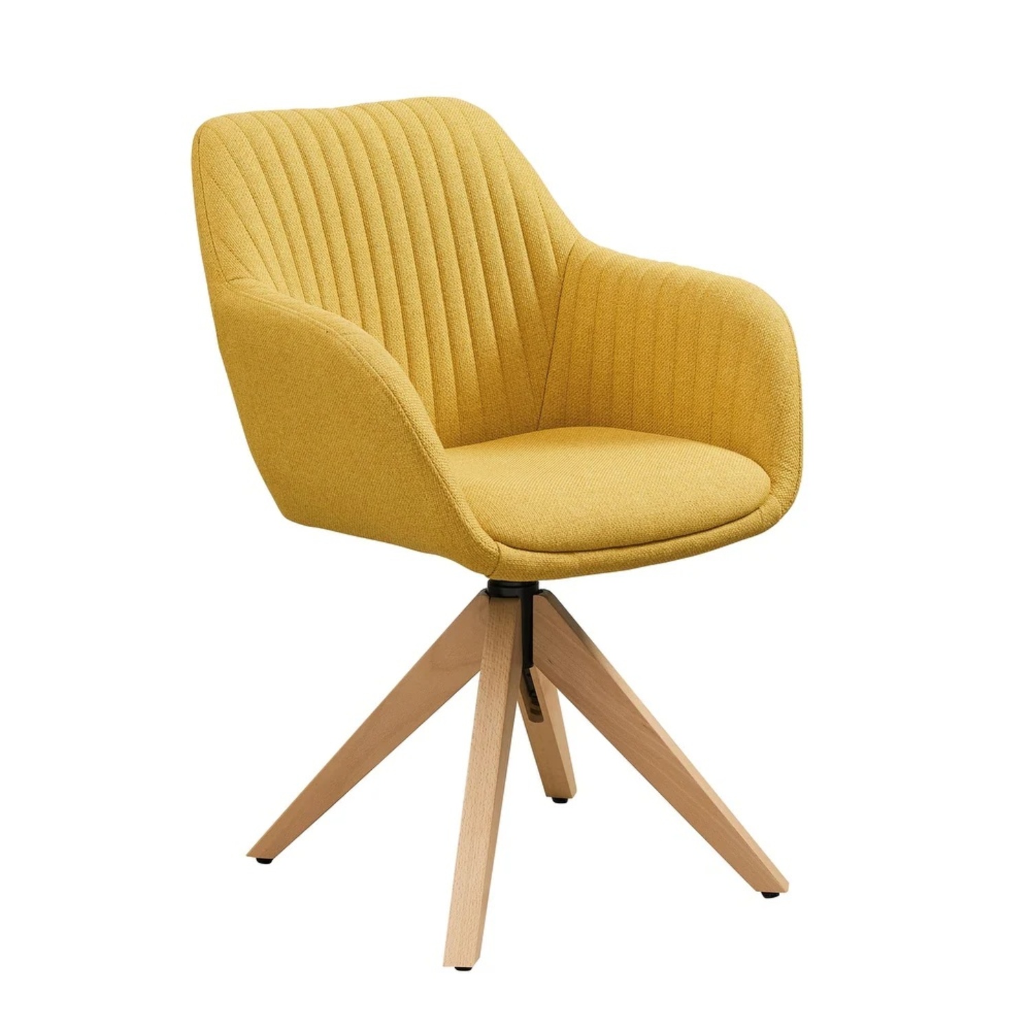 Yellow Fabric Mid Century Dining/Office Chairs - image-5