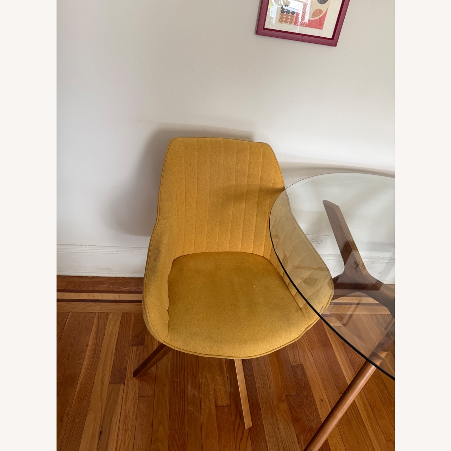 Yellow Fabric Mid Century Dining/Office Chairs - image-1