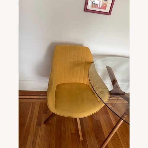 Used Yellow Fabric Mid Century Dining/Office Chairs for sale on AptDeco