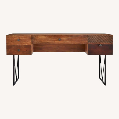 Used Crate & Barrel Atwood Dark Brown Wood Desk for sale on AptDeco
