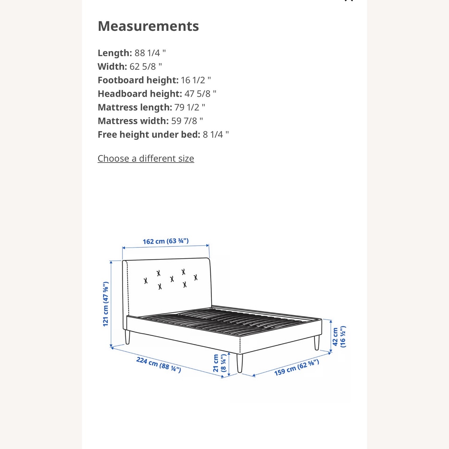IKEA IDANÄS Dark Grey Bed Frame - image-7
