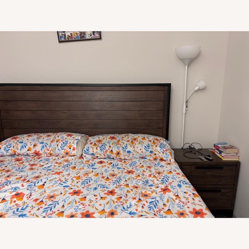 Used Bob's Discount Furniture Dark Brown King Bed for sale on AptDeco