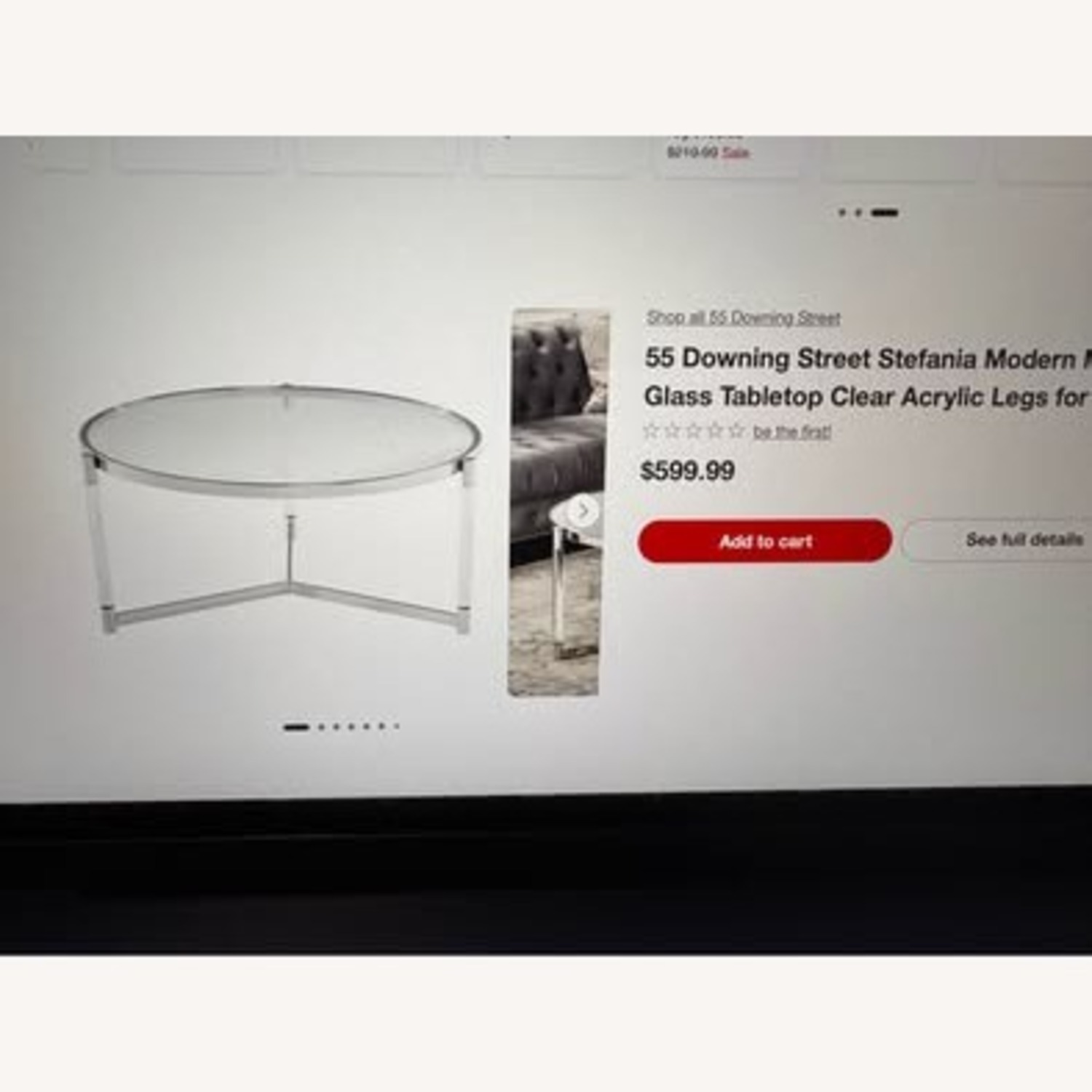 Modern Chrome Acrylic Silver Glass Round Table - image-3