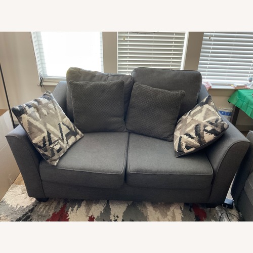 Used Bob's Discount Furniture Light Gray Loveseat for sale on AptDeco