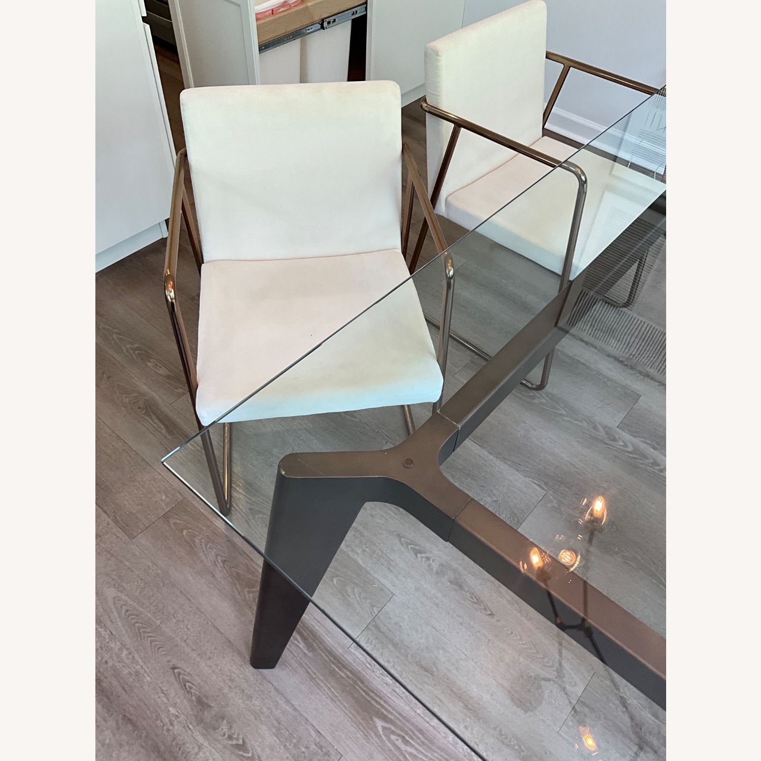CB2 Rouka White Fabric Dining Chairs - image-2