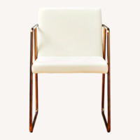 CB2 Rouka White Fabric Dining Chairs