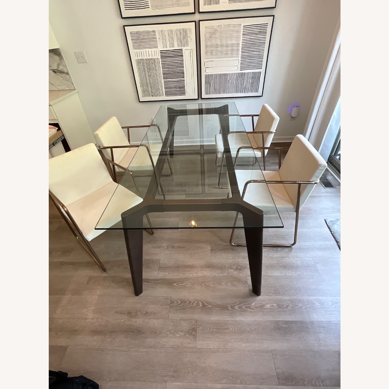 CB2 Rouka White Fabric Dining Chairs - image-4