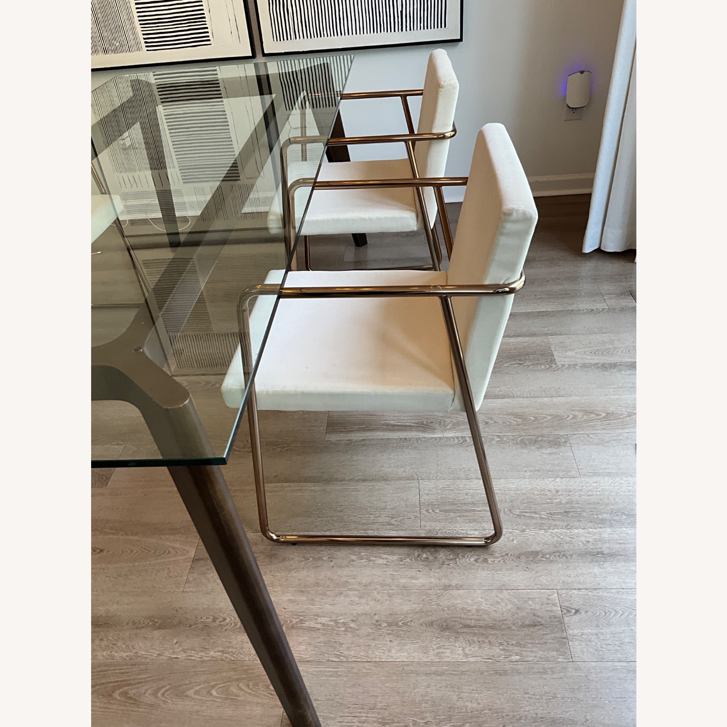 CB2 Rouka White Fabric Dining Chairs - image-3