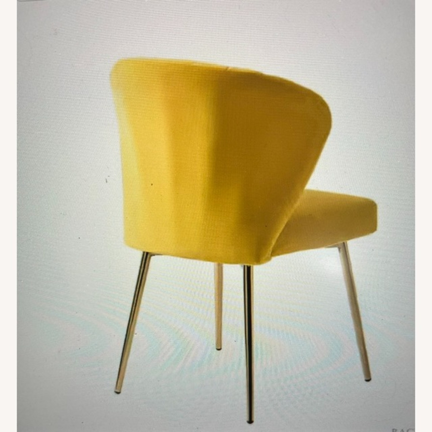 Milia Golden Legs Mustard Tufted Dining Chairs - image-3