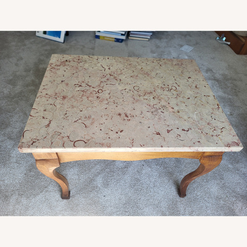 Used Vintage/Antique Coffee Table With Stone Top for sale on AptDeco