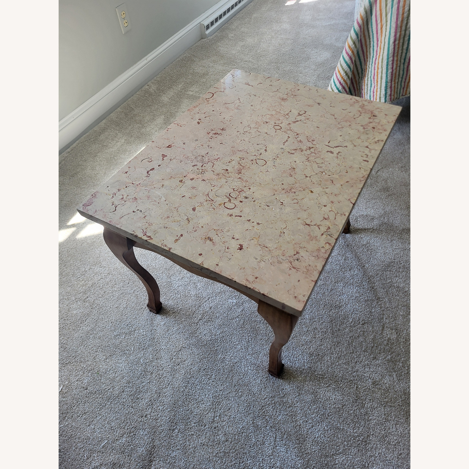 Vintage/Antique Coffee Table With Stone Top - image-4