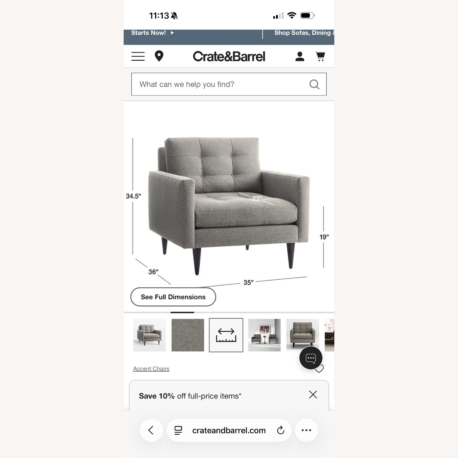Crate & Barrel Petrie Midcentury Chair - image-5