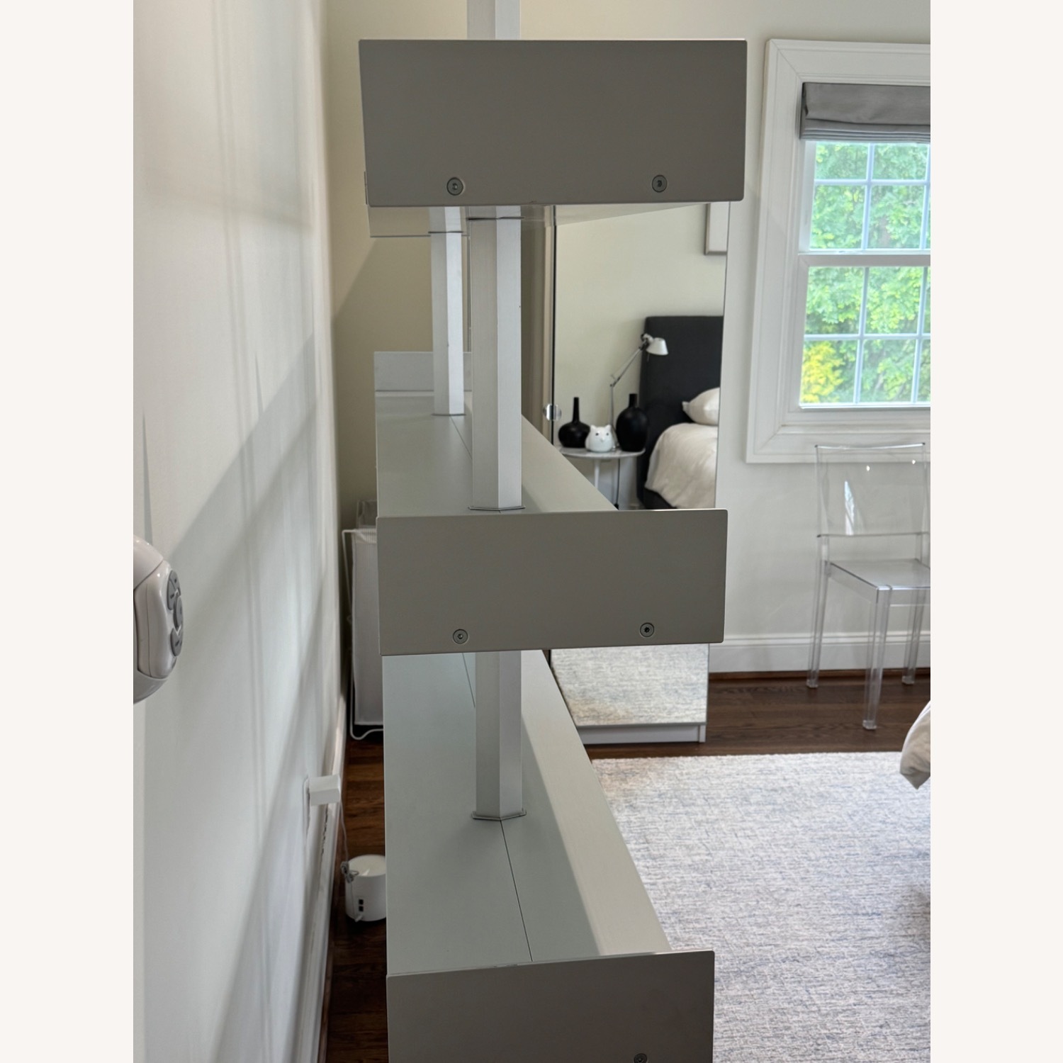 Silver Metal Wall Unit Bookshelf  - image-3