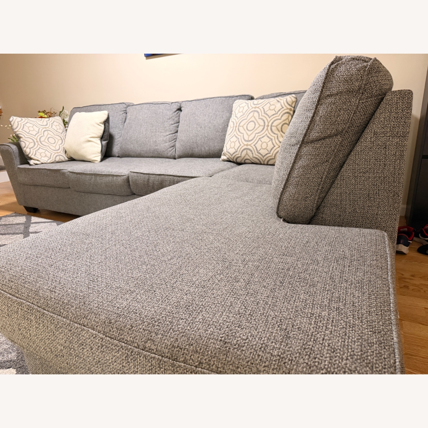 Light Gray Fabric 3+ Piece Sectional - image-2