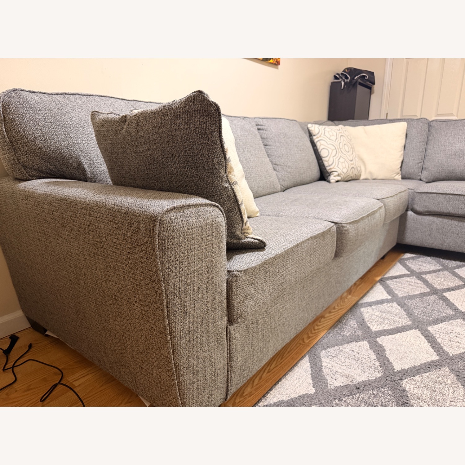 Light Gray Fabric 3+ Piece Sectional - image-6