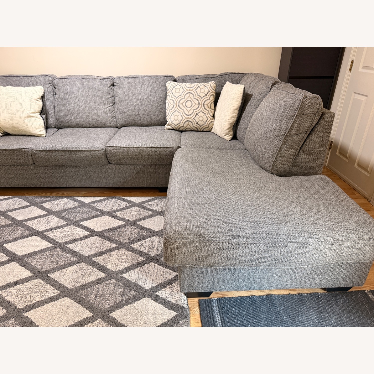 Light Gray Fabric 3+ Piece Sectional - image-3