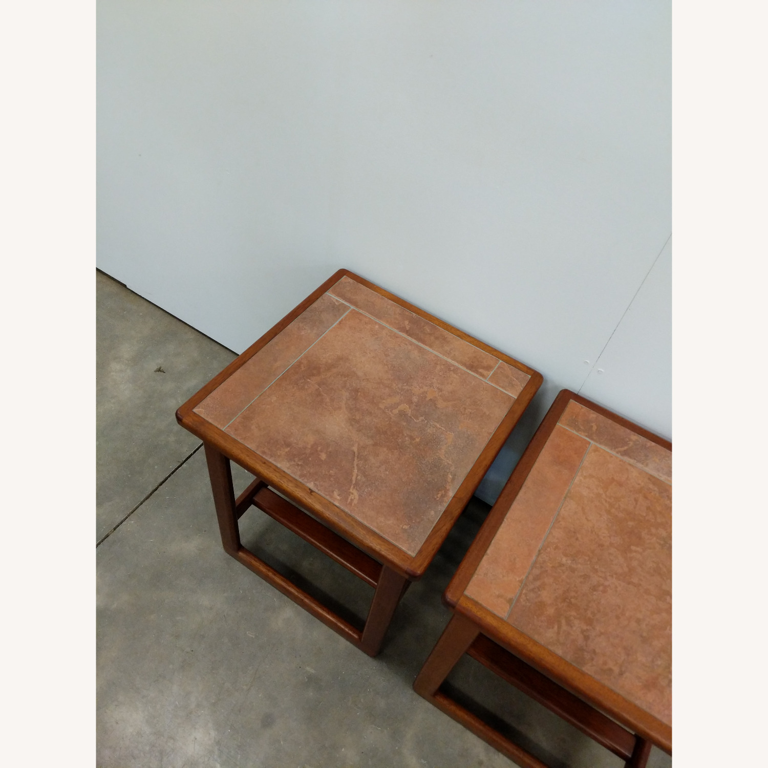 2 Vintage Mid Century Modern Teak/Tile Side Tables - image-7