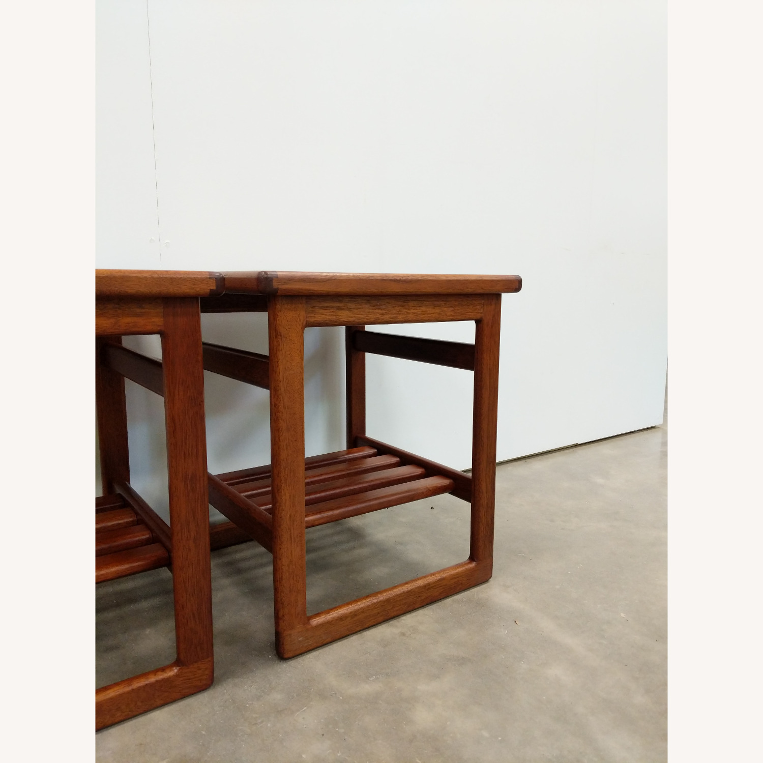 2 Vintage Mid Century Modern Teak/Tile Side Tables - image-6