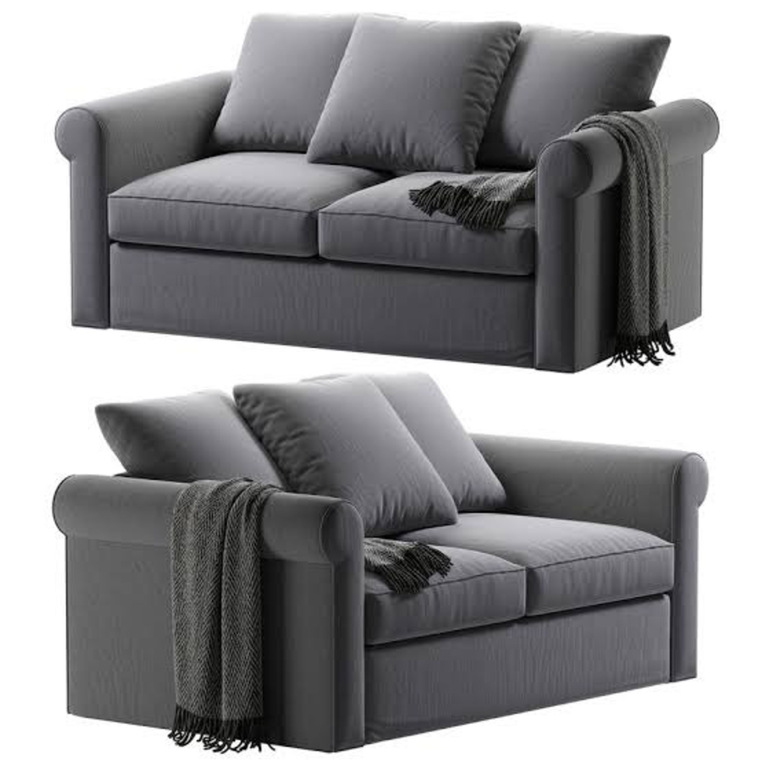 IKEA Härlanda Dark Gray Fabric Sleeper Sofa - image-1