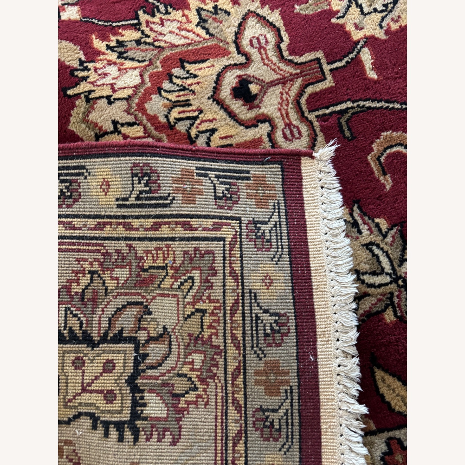 Red Wool Area Rug 9' x 12' - image-5