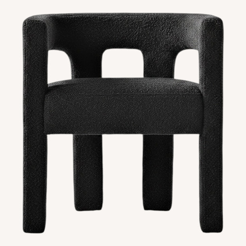 Used CB2 Stature Black Boucle Dining Armchair for sale on AptDeco