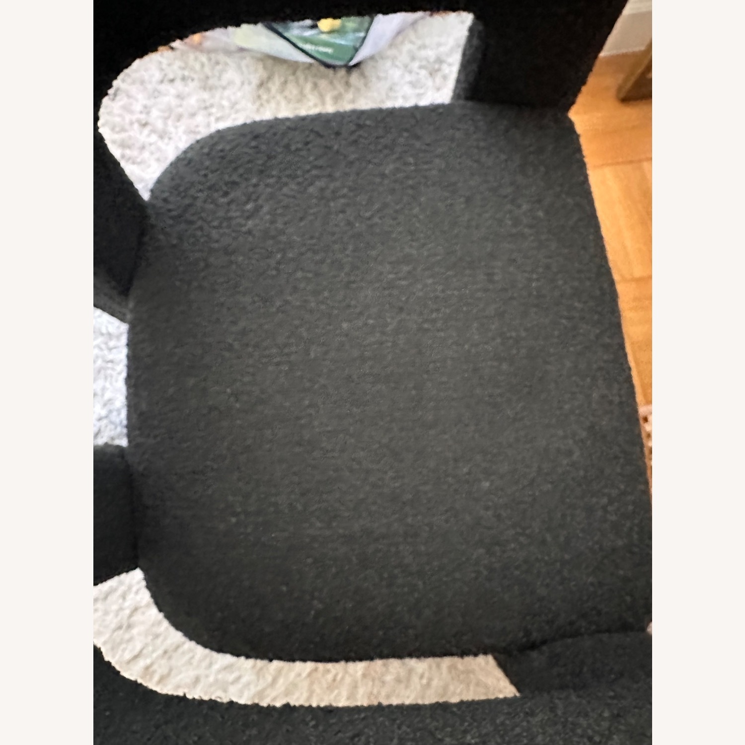 CB2 Stature Black Boucle Dining Armchair - image-3