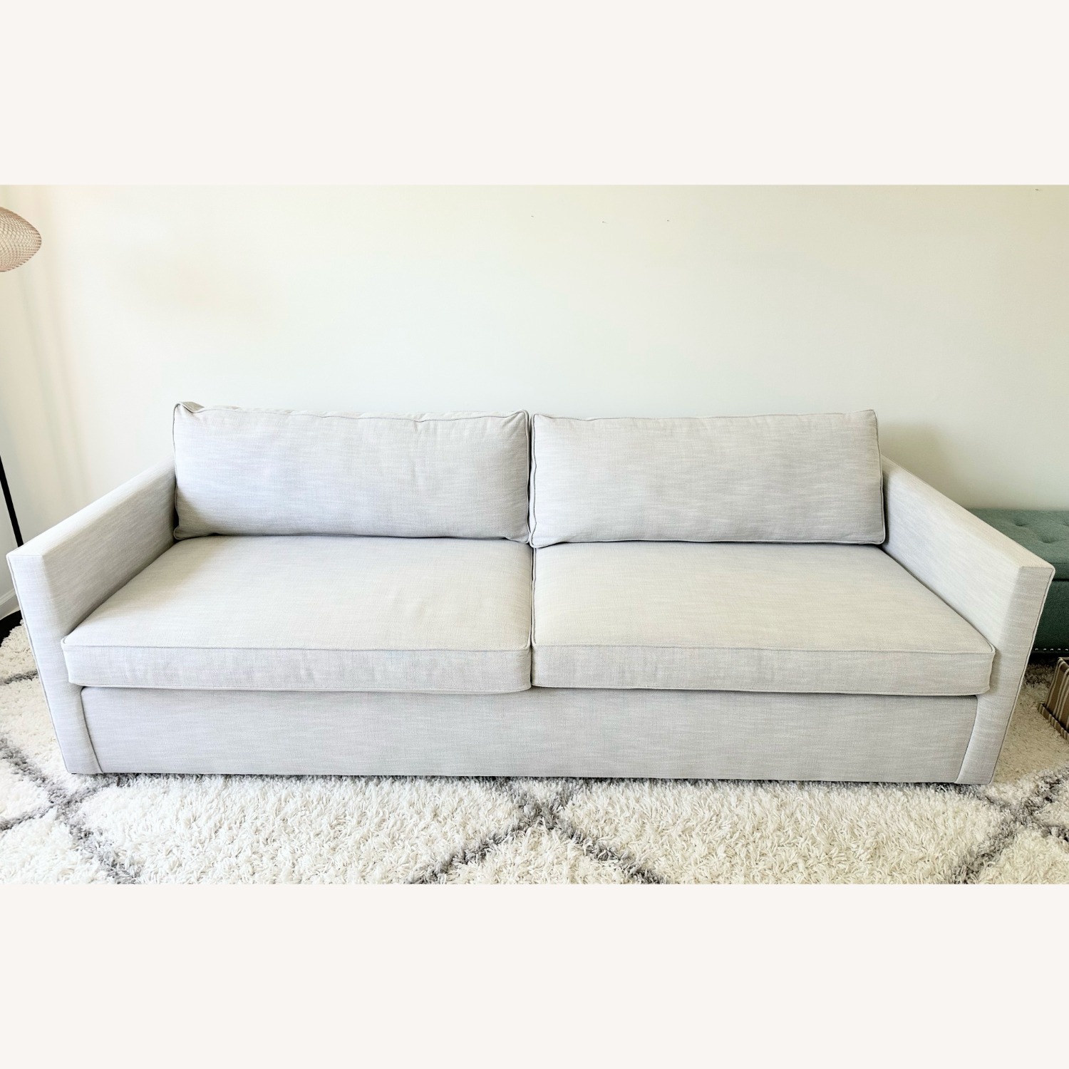 West Elm Harris Light Gray Fabric 2 Seater Sofa - image-2